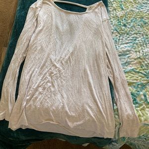 Long sleeve open back top